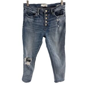 VERVET WOMENS JEANS SIZE SIZE 0‎ DISTRESSED EXPOSED BUTTON FLY DAISY BOYFRIEND